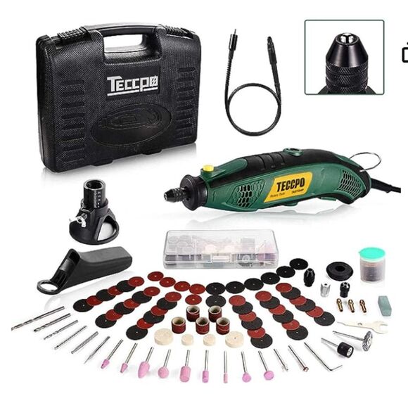 TECCPO Rotary Tool Kit | Multi-functional for Crafting Projects | New - Picture 1 of 8